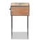 Baxton Studio Laurel Rustic Antique Grey Metal and Whitewashed Oak Brown Finished Wood 1-Drawer Nightstand 182-11738-Zoro - alternate 7